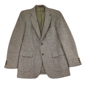 Vintage 1950s Harris‎ Tweed Two-button Blazer Jacket Sport Coat 44L Relaxed Fit
